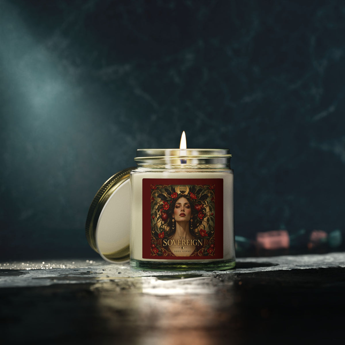 Scented Candle — Coconut Apricot Wax (4oz/9oz) with Vintage Portrait Label