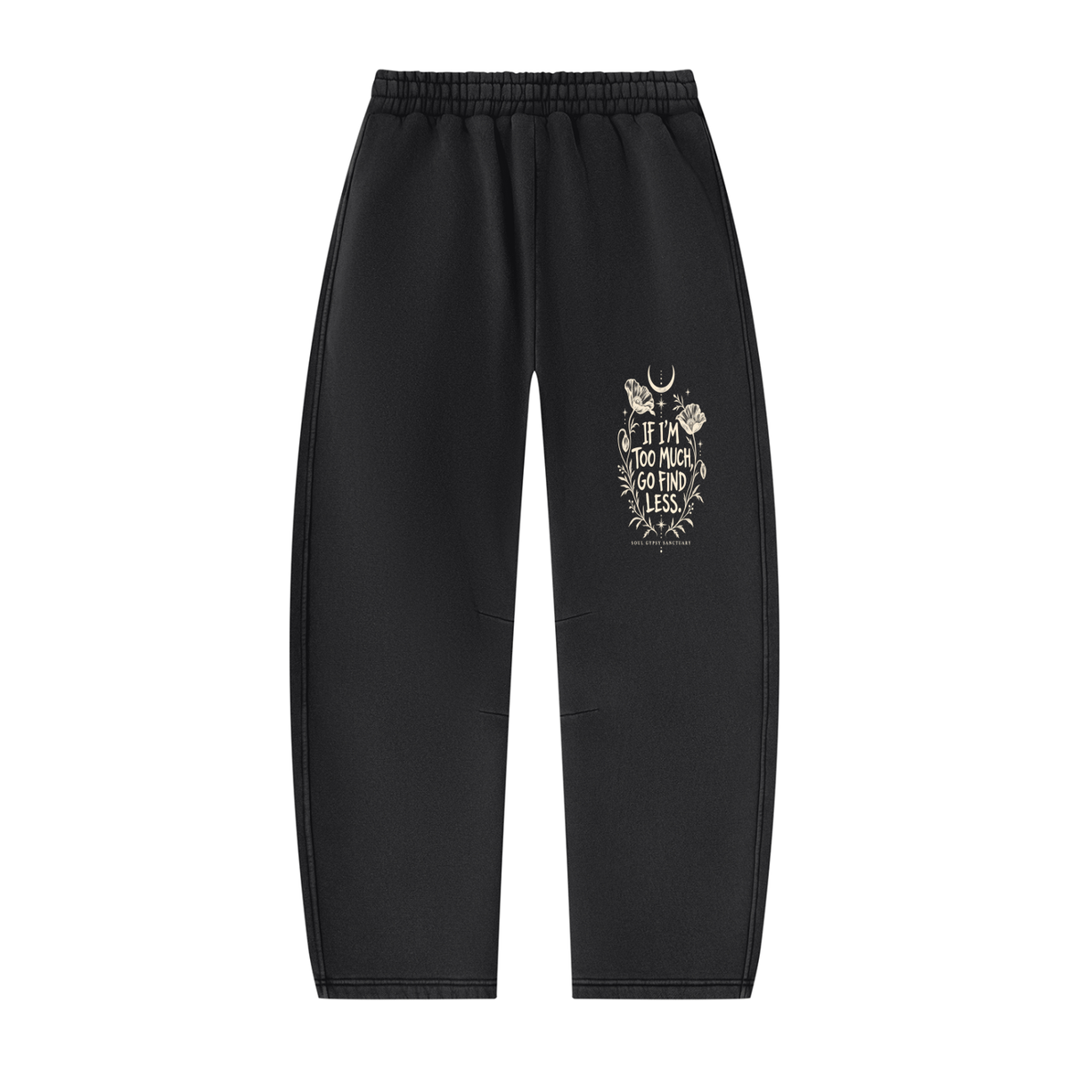 Unisex Vintage Wash Barrel Leg Fleece Sweatpants