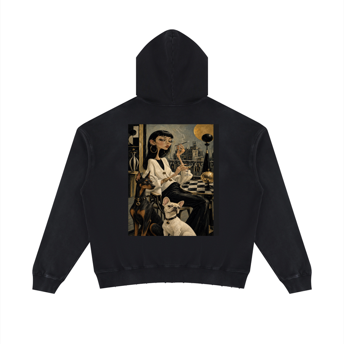 Soul Gypsy City Muse Mineral-Wash Distressed Hoodie