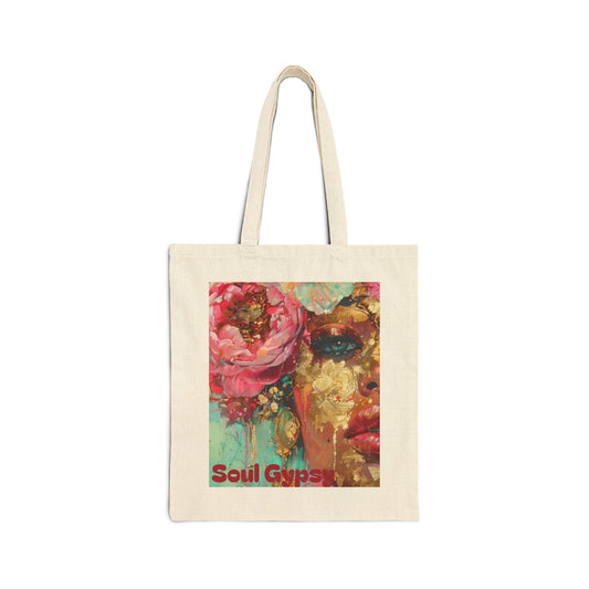 Tote Bag — "THE STORYTELLER" Floral Art Canvas Tote-