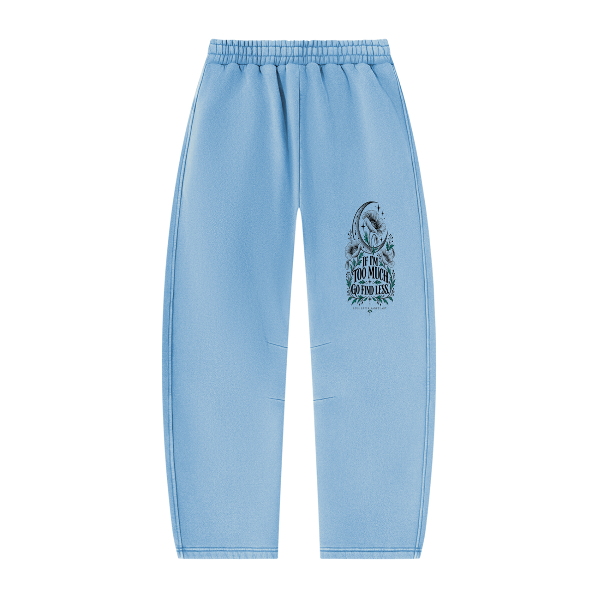 Unisex Vintage Wash Barrel Leg Fleece Sweatpants