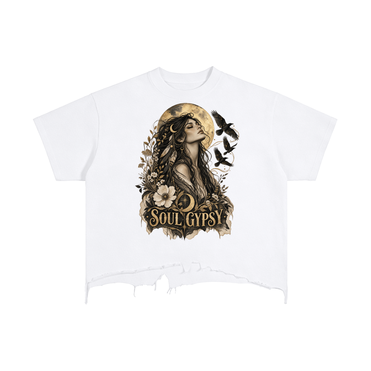 Soul Gypsy Moonlit Raven Vintage-Wash Boxy Tee