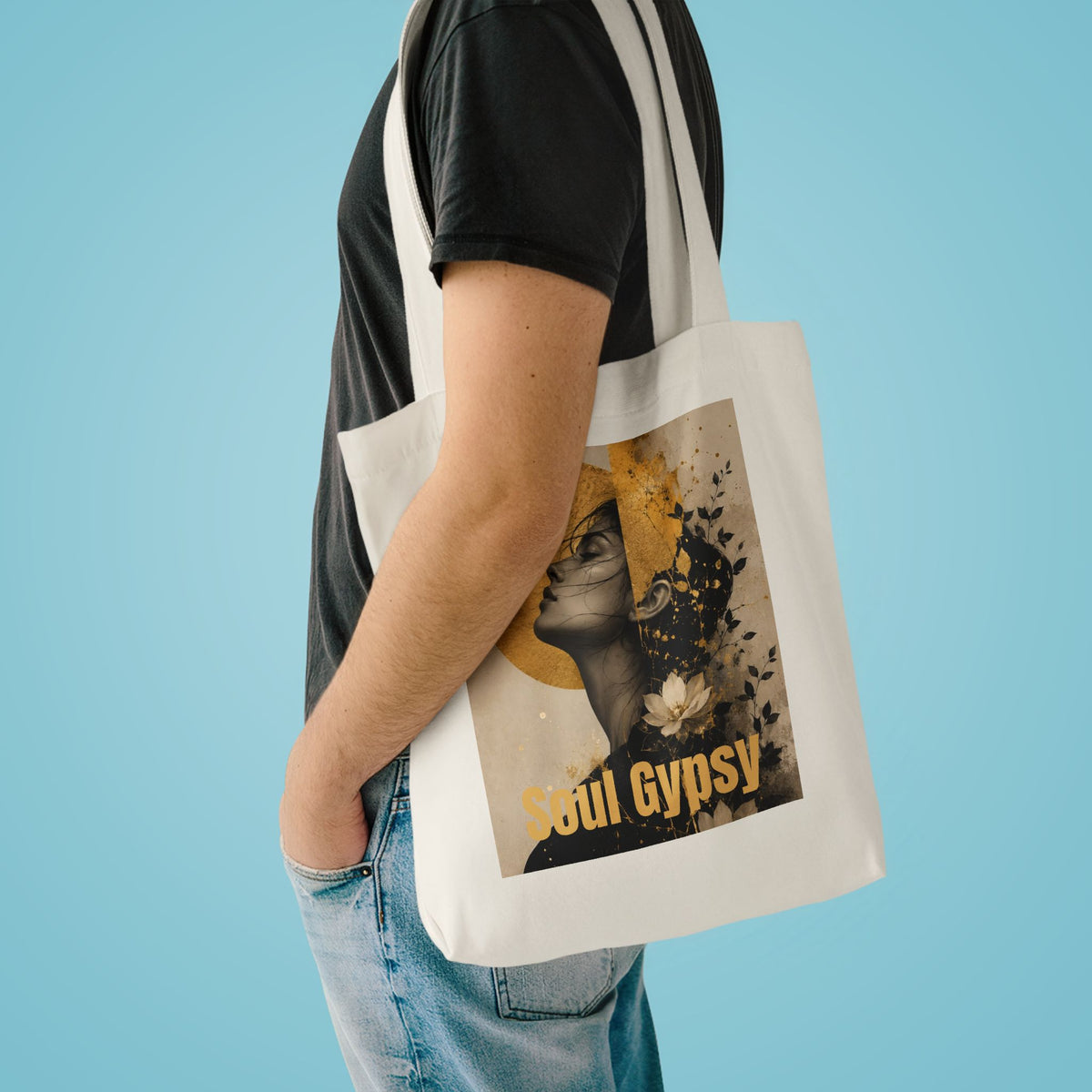 Botanical Art Cotton Tote Bag,"THE SEEKER" Eco-Friendly Shopping Bag, Floral Tote for Women, Gift for Her, Reusable Grocery Bag, Everyday Tote