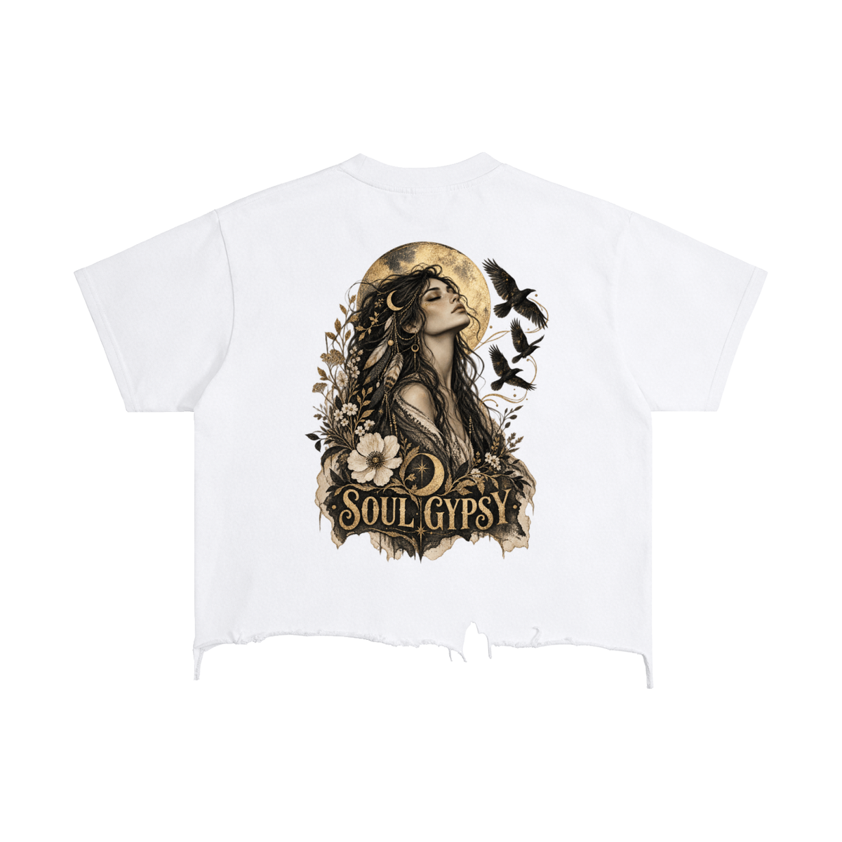 Soul Gypsy Moonlit Raven Vintage-Wash Boxy Tee