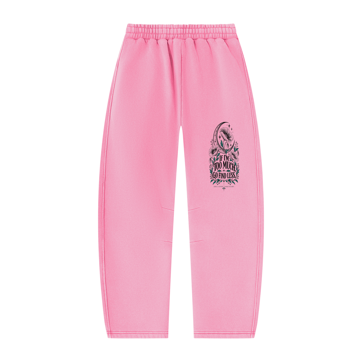Unisex Vintage Wash Barrel Leg Fleece Sweatpants