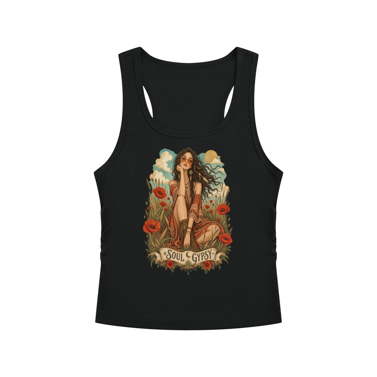 Soul Gypsy Ruched Tank Top | Mystical Women’s Fitted Tank