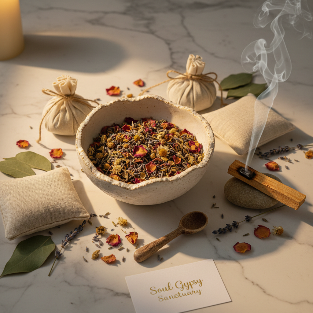 Glow Ritual Bowl Set with ceramic bowl, palo santo, bath sachets and wooden spoon